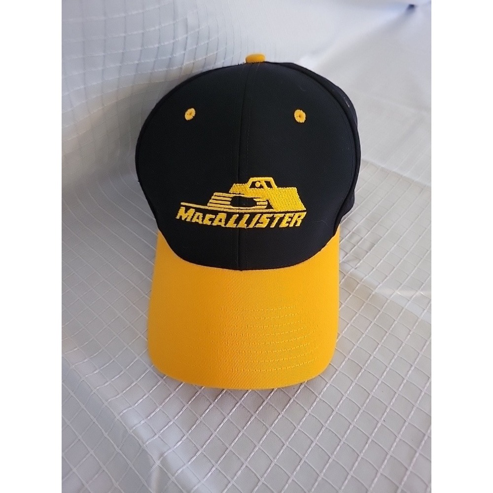MacAllister Machinery Caterpillar CAT Snapback Hat Black Yellow Cyrk Trucker Cap